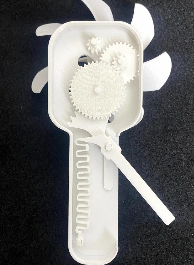 3D Craft 3D Printed Mechanical Fan Assembly Kit, White, DIY Educational Model - Image 3